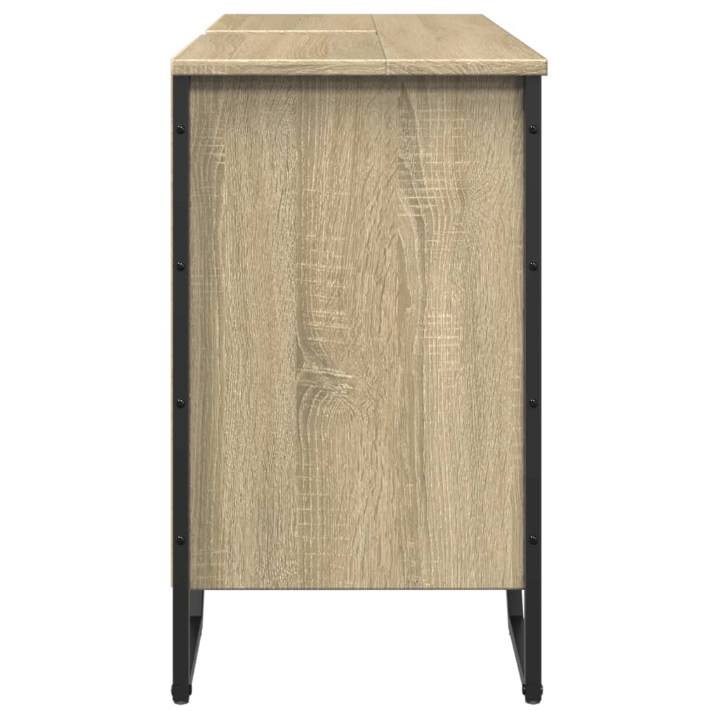 vidaXL Armario lavabo baño madera ingeniería roble Sonoma 91x35x60 cm