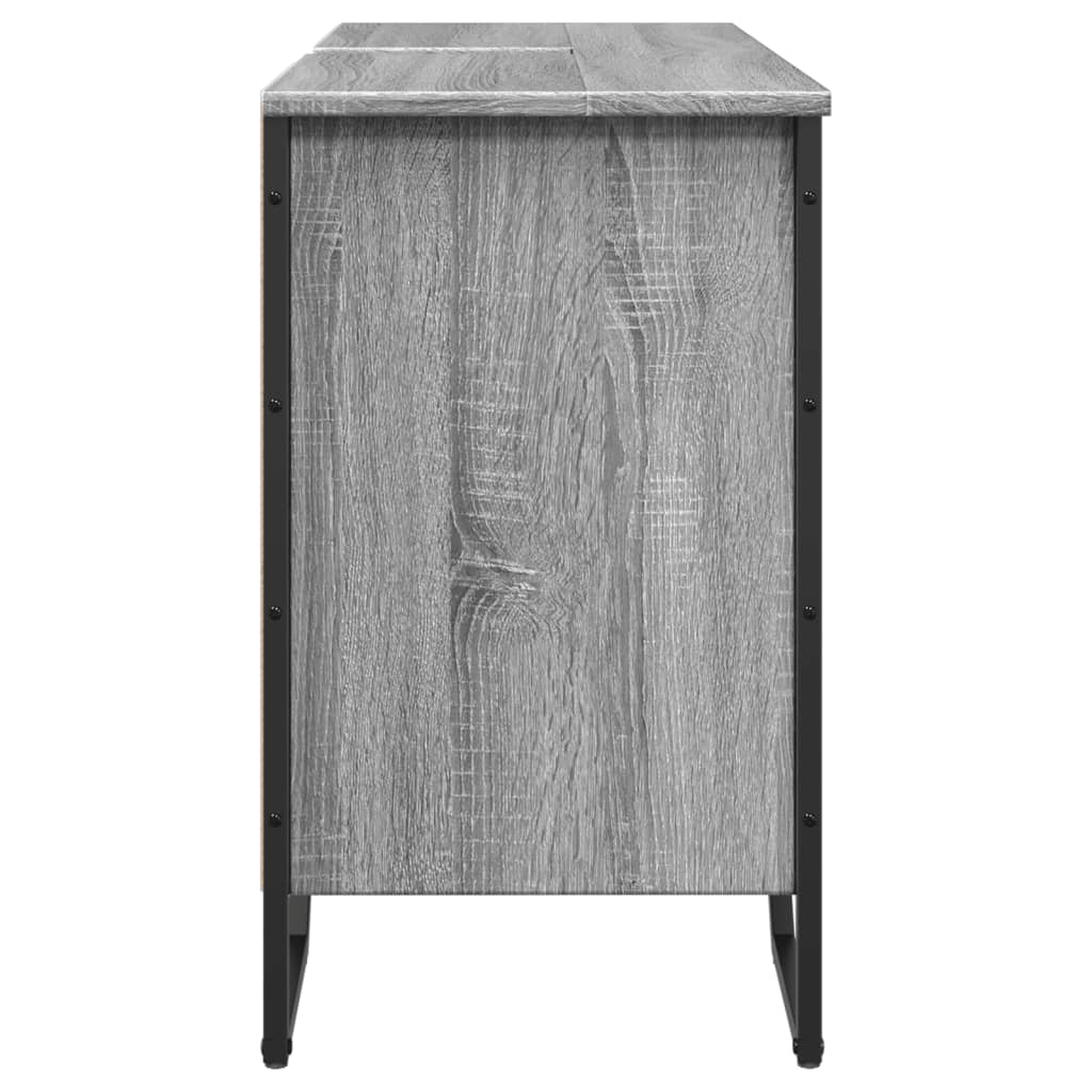 vidaXL Armario lavabo baño madera ingeniería gris Sonoma 91x35x60 cm