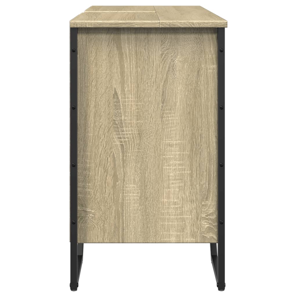 vidaXL Armario lavabo baño madera ingeniería roble Sonoma 91x35x60 cm