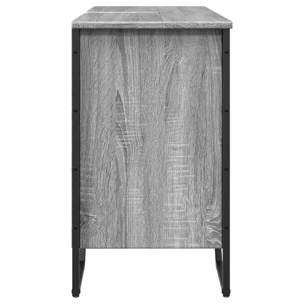 vidaXL Armario lavabo baño madera ingeniería gris Sonoma 91x35x60 cm