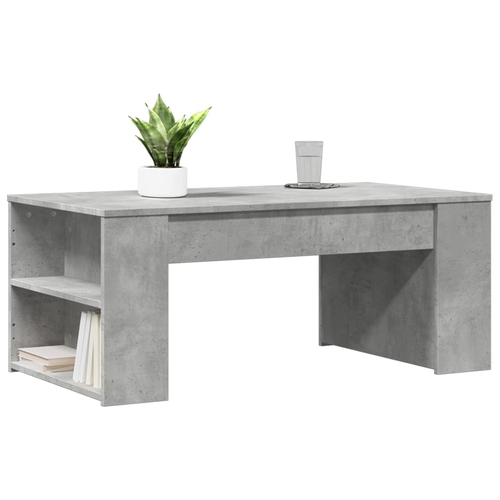 vidaXL Mesa de centro madera de ingeniería gris hormigón 102x55x42 cm