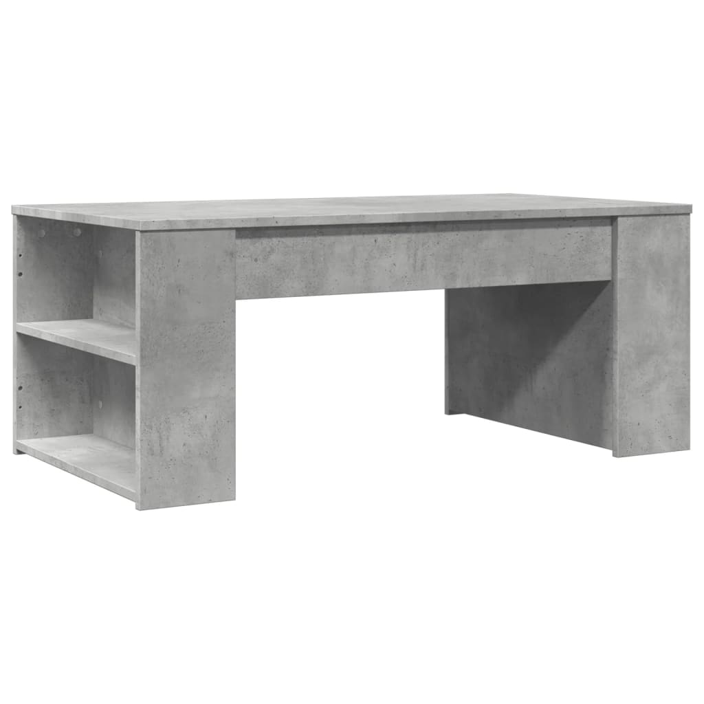 vidaXL Mesa de centro madera de ingeniería gris hormigón 102x55x42 cm