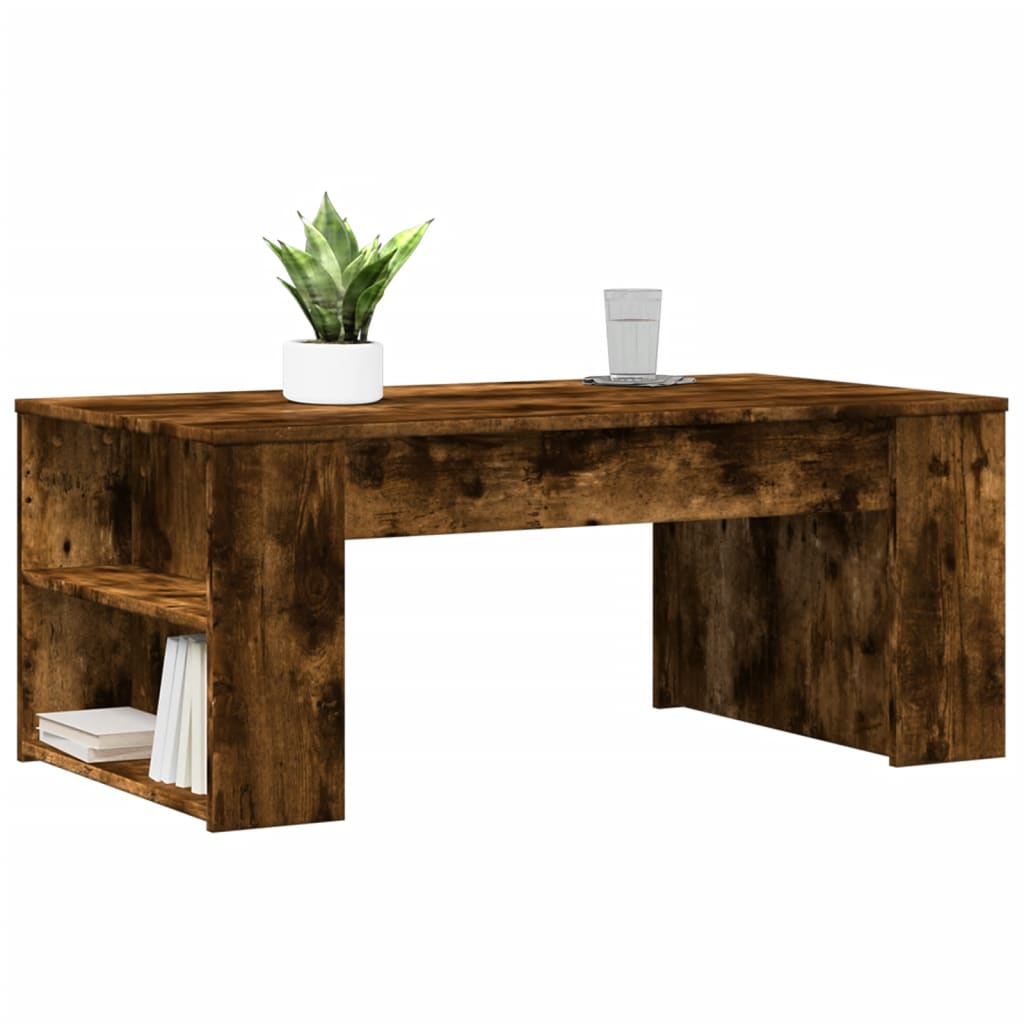 vidaXL Mesa de centro madera de ingeniería roble ahumado 102x55x42 cm