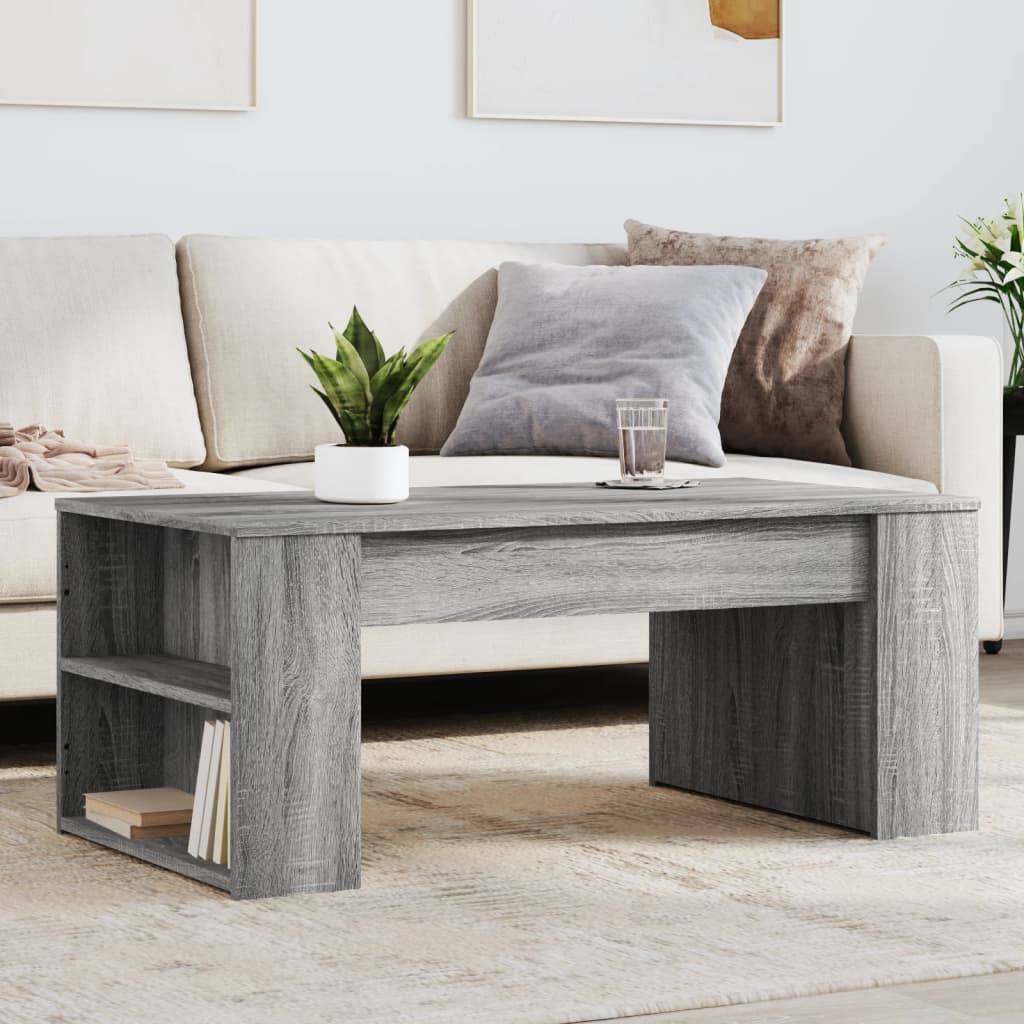 vidaXL Mesa de centro madera de ingeniería gris Sonoma 102x55x42 cm