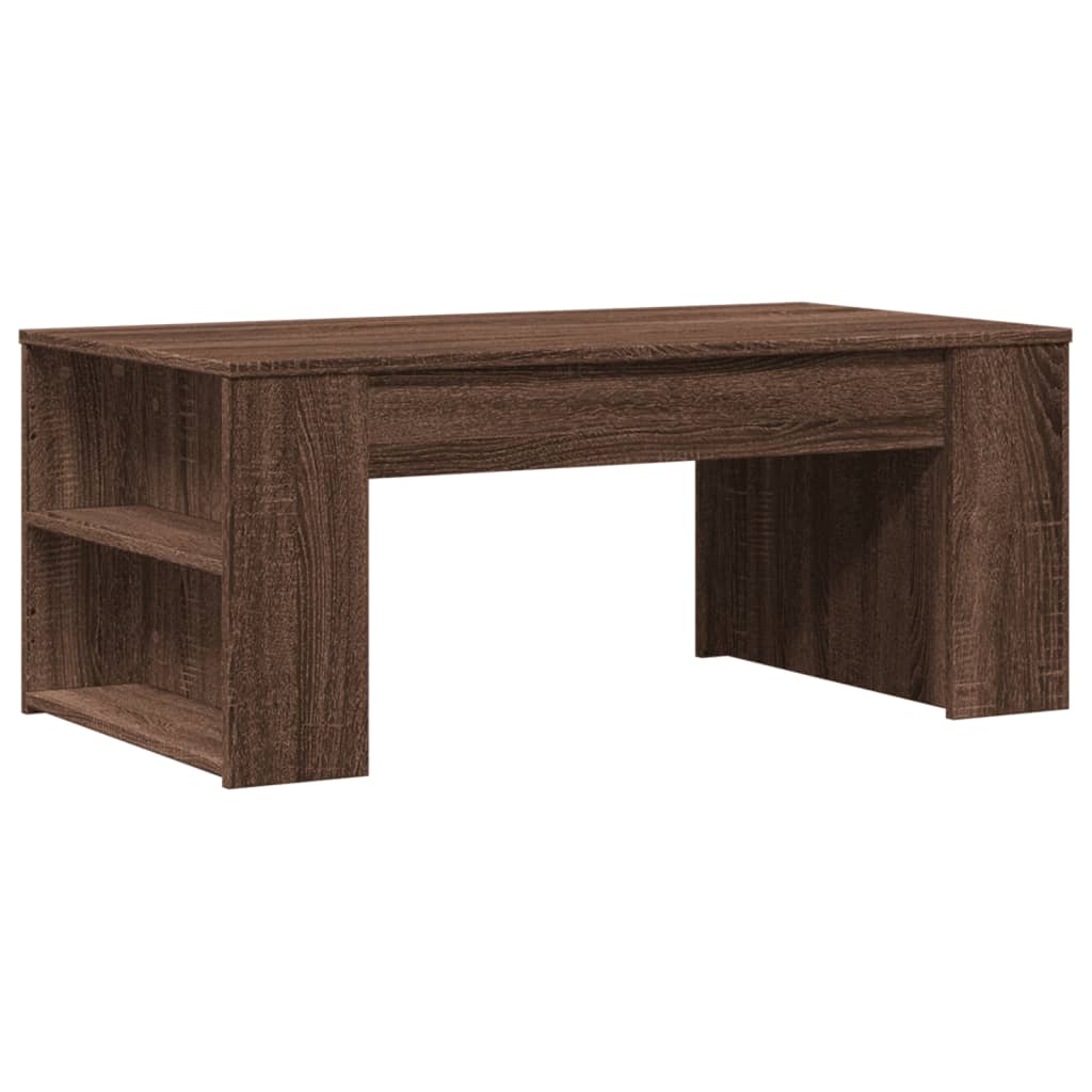 vidaXL Mesa de centro madera de ingeniería marrón roble 102x55x42 cm