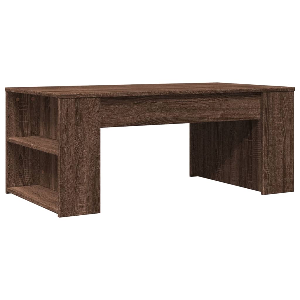 vidaXL Mesa de centro madera de ingeniería marrón roble 102x55x42 cm