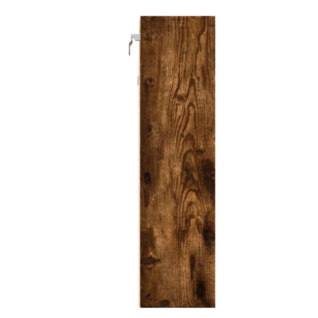 vidaXL Vitrina de madera de ingeniería roble ahumado 100x15x58 cm