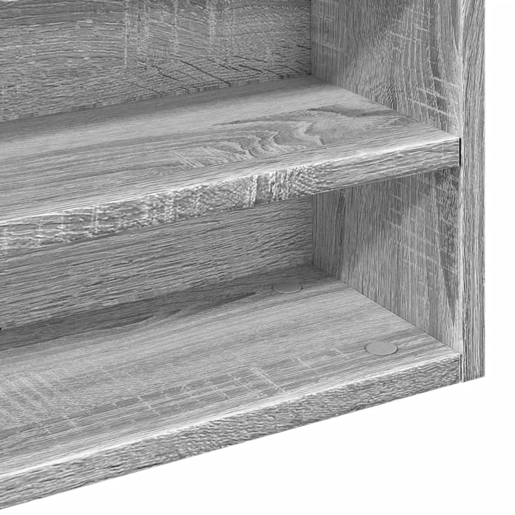 vidaXL Vitrina de madera de ingeniería gris Sonoma 100x15x58 cm