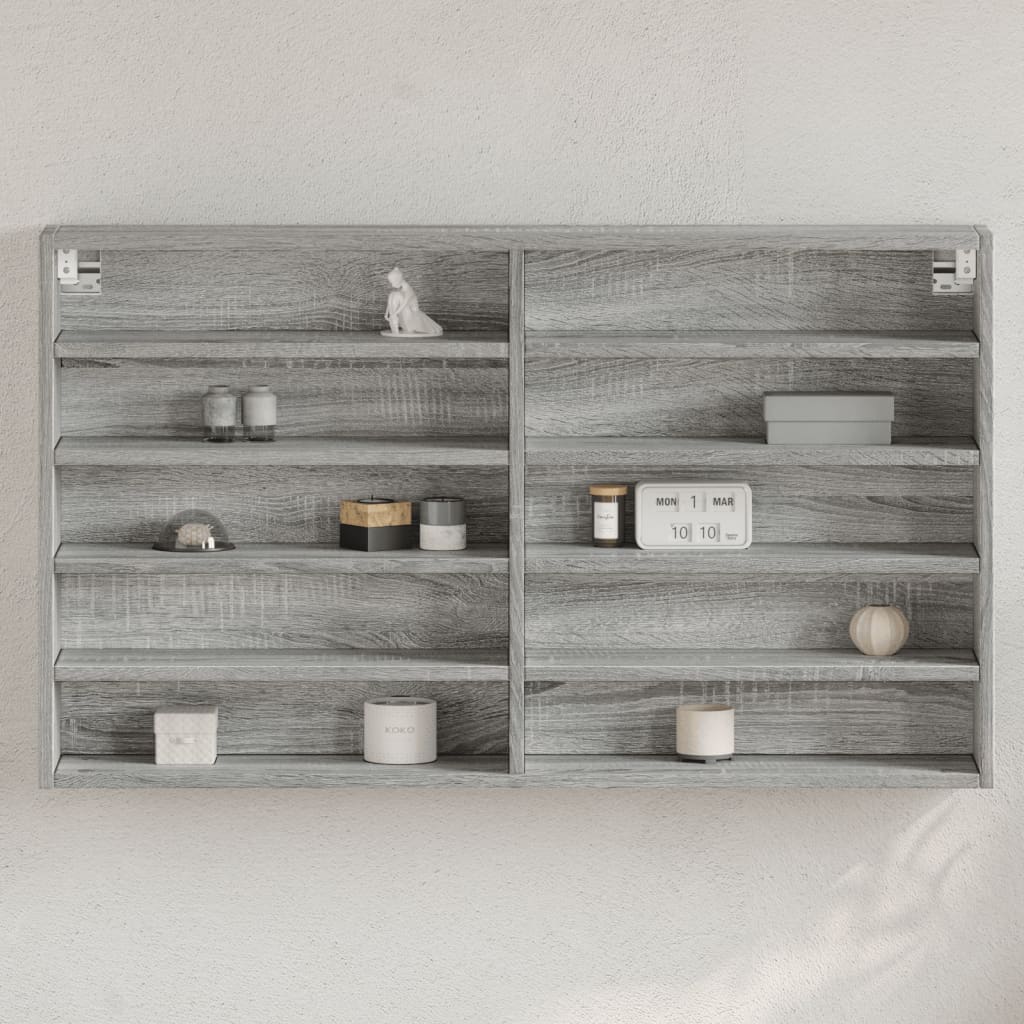 vidaXL Vitrina de madera de ingeniería gris Sonoma 100x15x58 cm