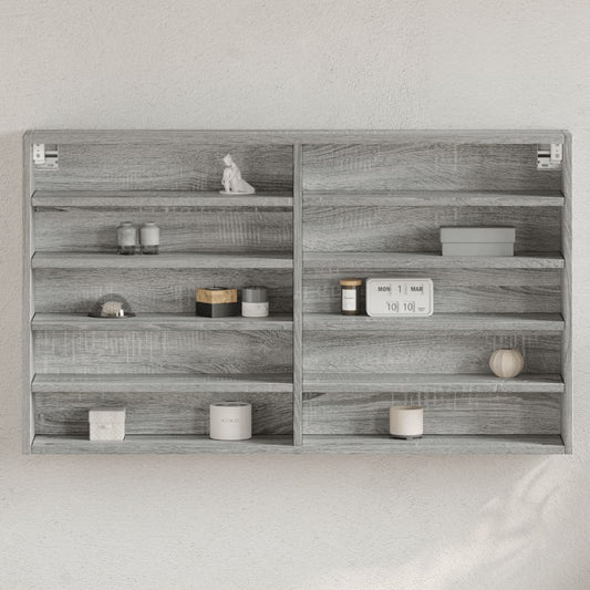 vidaXL Vitrina de madera de ingeniería gris Sonoma 100x15x58 cm