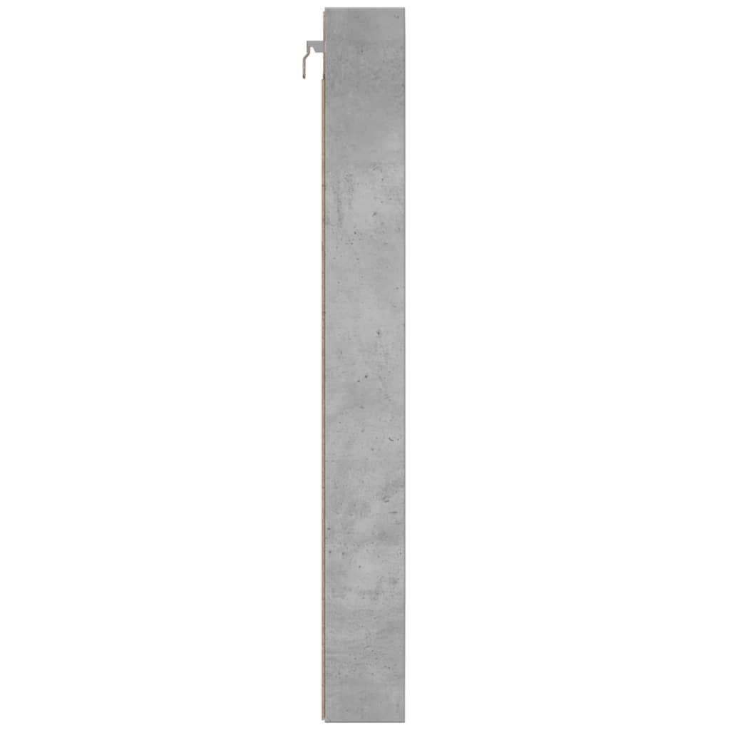 vidaXL Vitrina de madera de ingeniería gris hormigón 100x8,5x75 cm