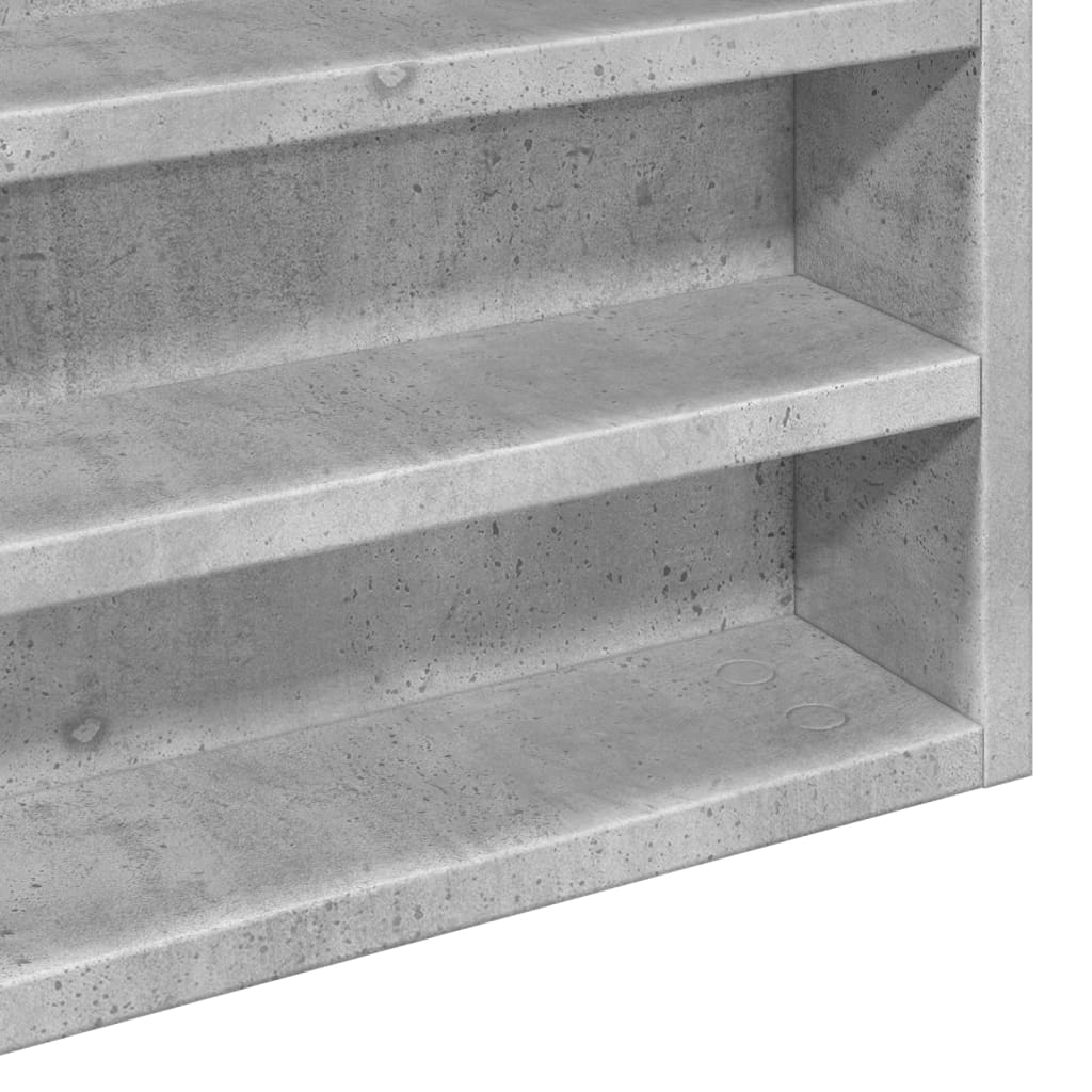 vidaXL Vitrina de madera de ingeniería gris hormigón 100x8,5x75 cm