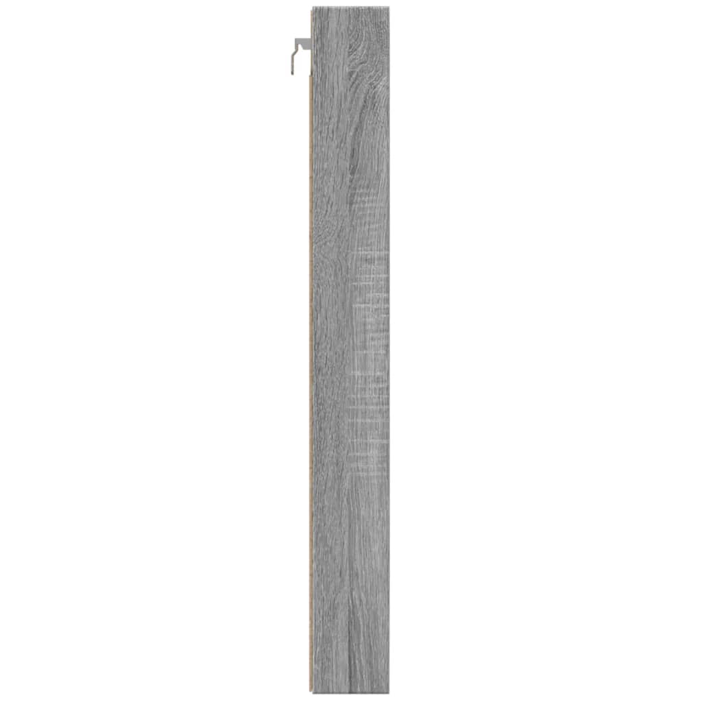 vidaXL Vitrina de madera de ingeniería gris Sonoma 100x8,5x75 cm