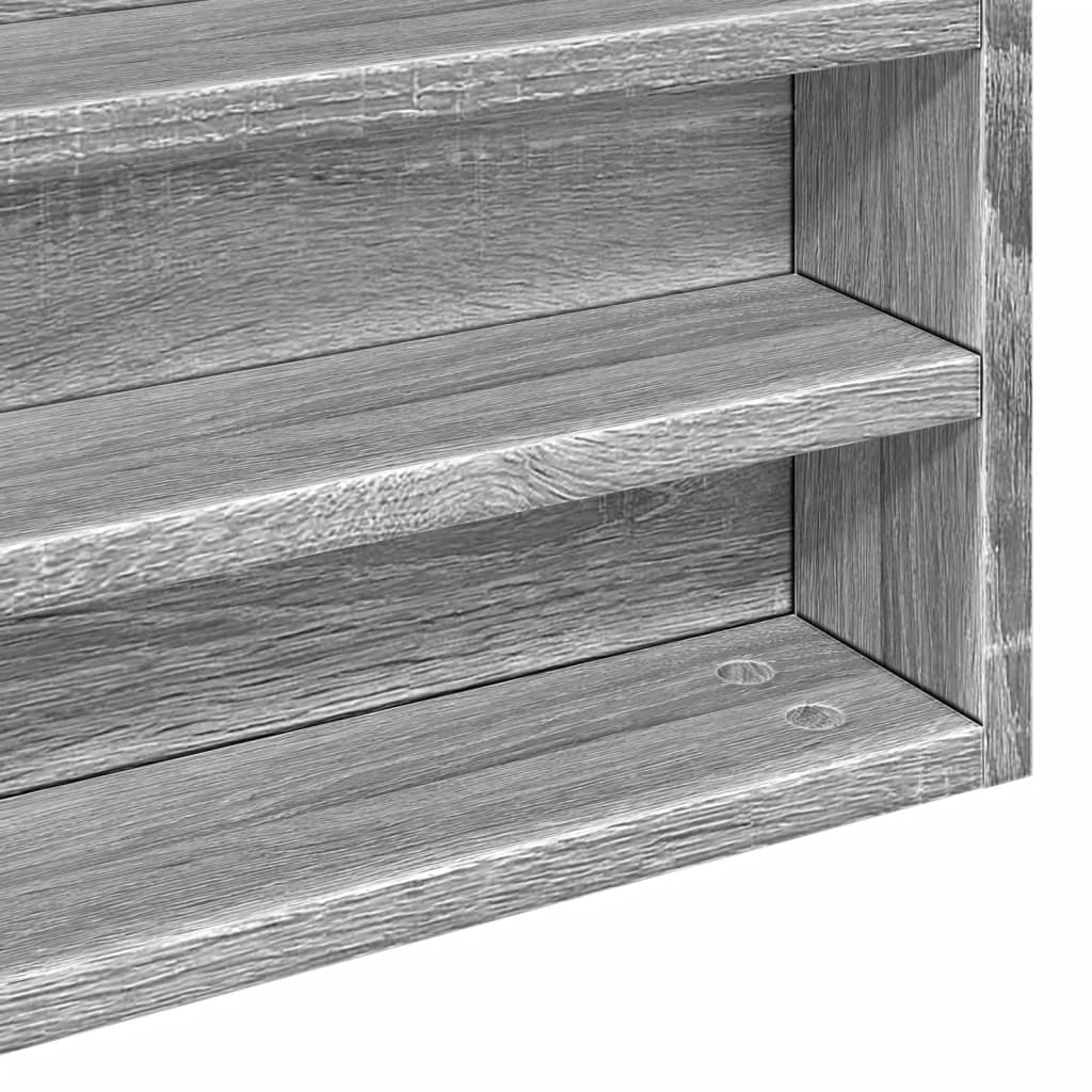 vidaXL Vitrina de madera de ingeniería gris Sonoma 100x8,5x75 cm