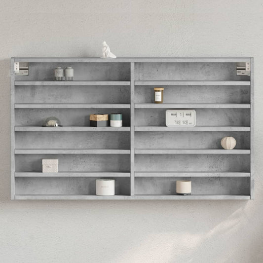 vidaXL Vitrina de madera de ingeniería gris hormigón 100x8,5x58 cm