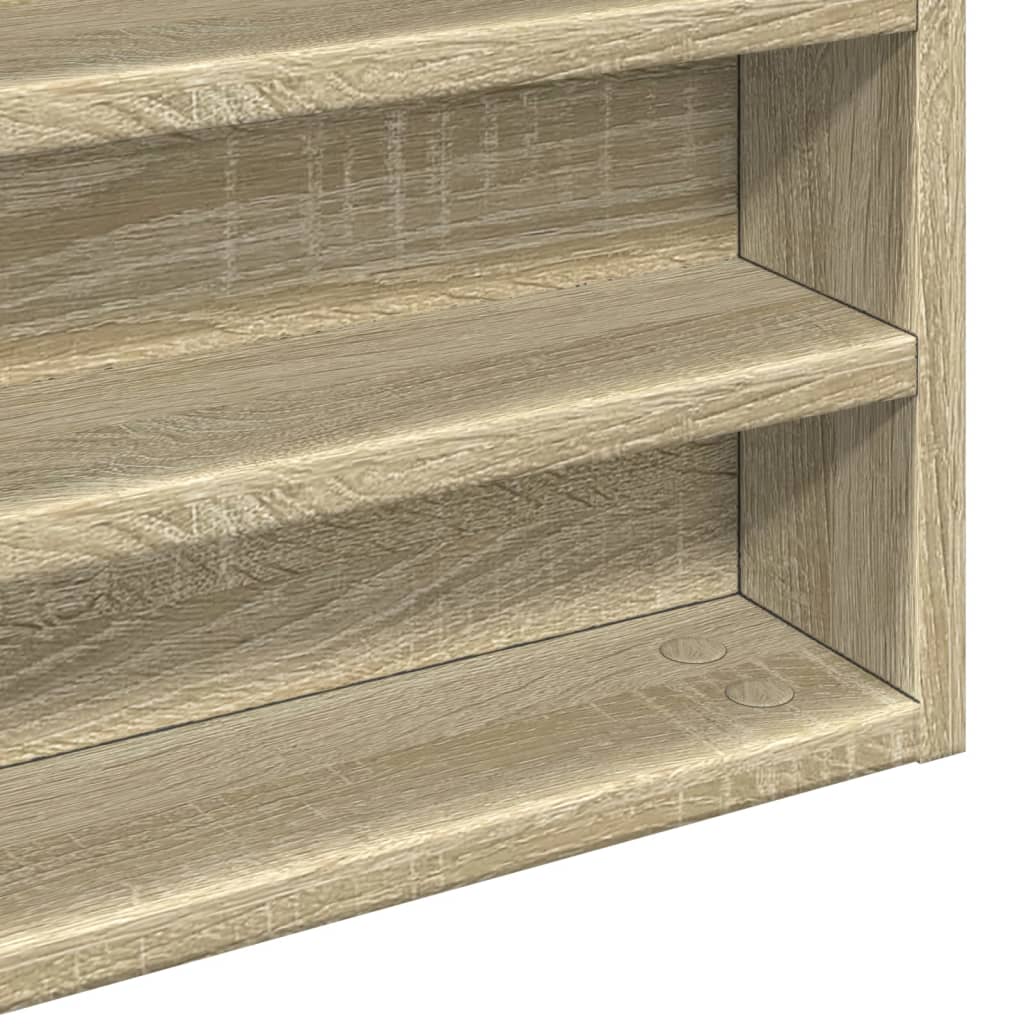 vidaXL Vitrina de madera de ingeniería roble Sonoma 100x8,5x50 cm