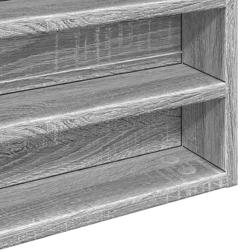 vidaXL Vitrina de madera de ingeniería gris Sonoma 100x8,5x50 cm