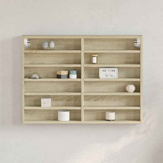 vidaXL Vitrina de madera de ingeniería roble Sonoma 80x8,5x58 cm