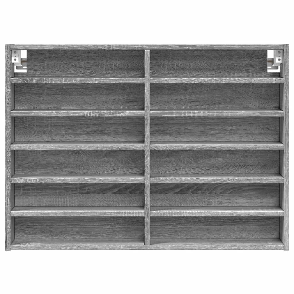 vidaXL Vitrina de madera de ingeniería gris Sonoma 80x8,5x58 cm