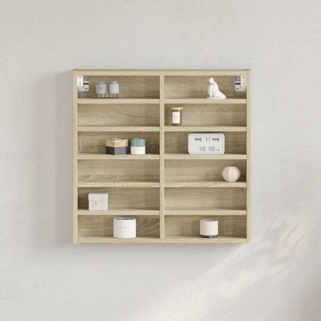 vidaXL Vitrina de madera de ingeniería roble Sonoma 60x8,5x58 cm