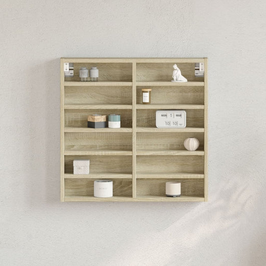 vidaXL Vitrina de madera de ingeniería roble Sonoma 60x8,5x58 cm