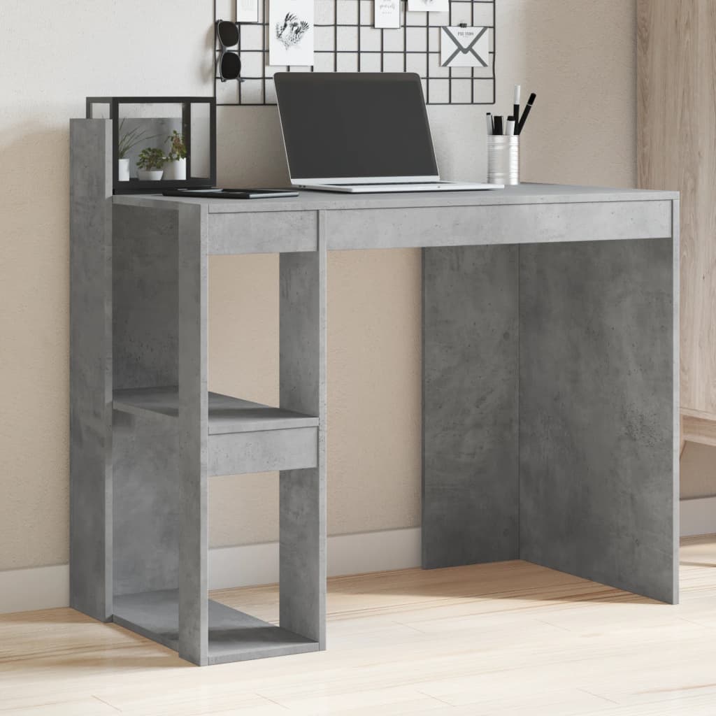 vidaXL Escritorio madera de ingeniería gris hormigón 103,5x56,5x94 cm