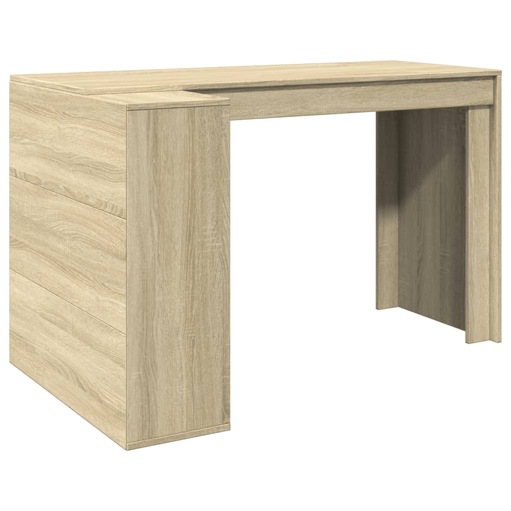 vidaXL Escritorio madera de ingeniería roble Sonoma 123,5x73,5x75 cm