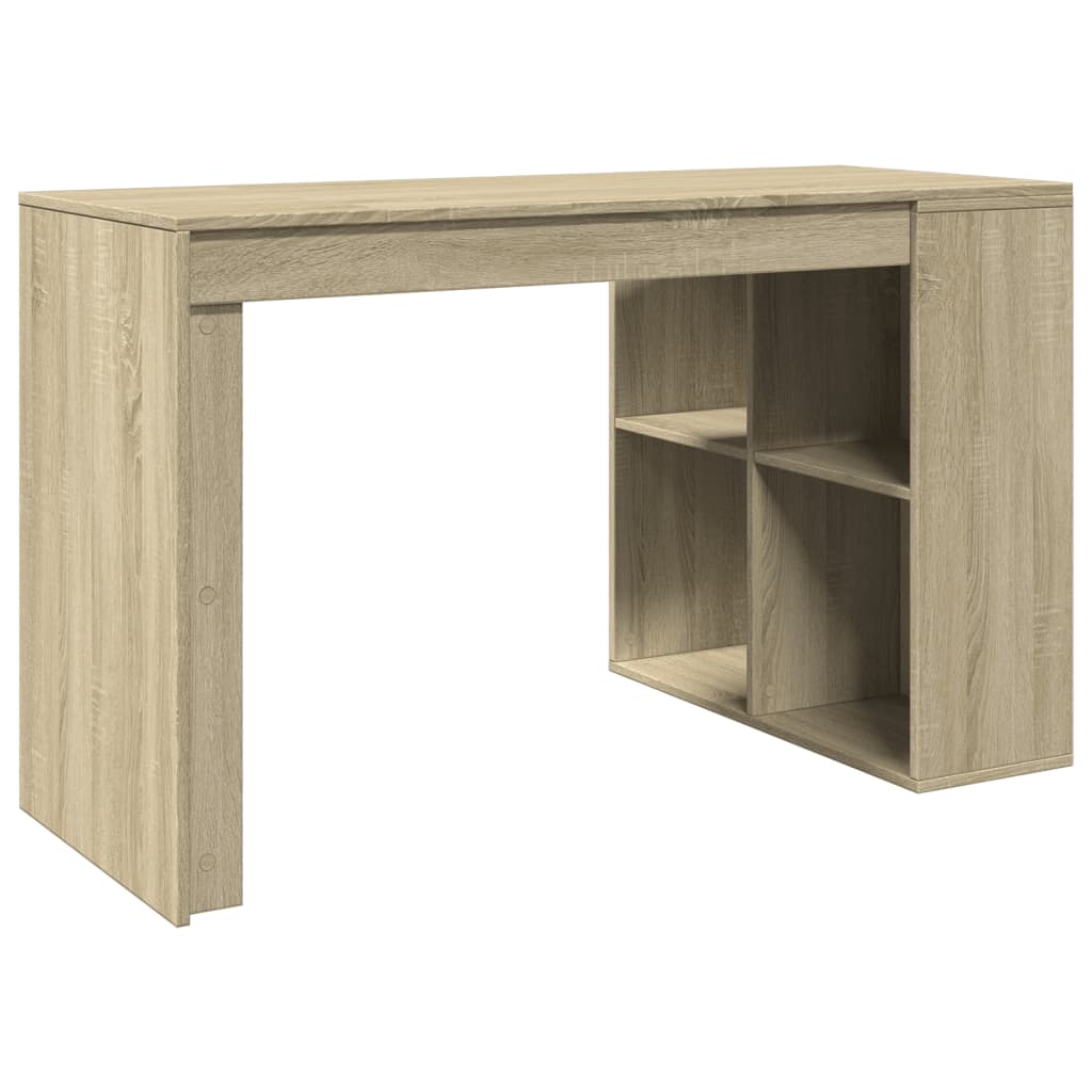 vidaXL Escritorio madera de ingeniería roble Sonoma 123,5x73,5x75 cm