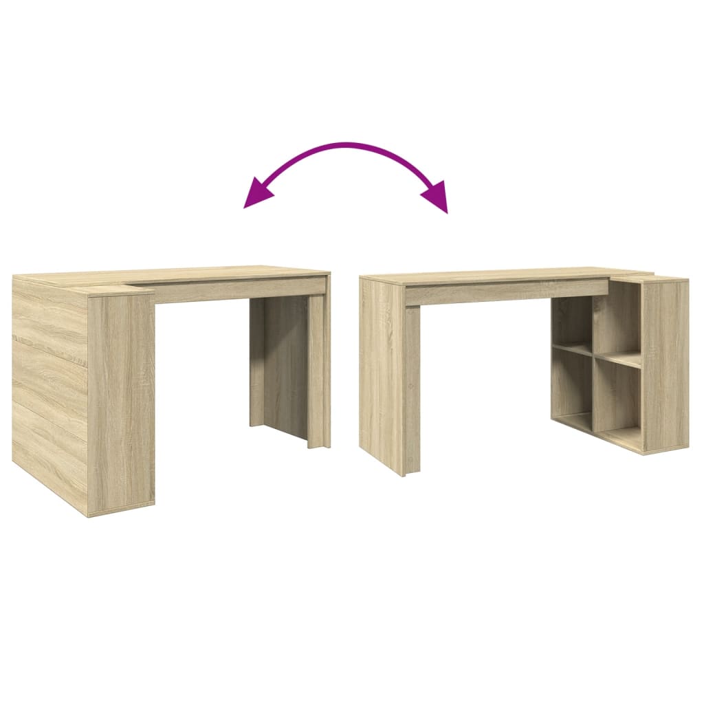 vidaXL Escritorio madera de ingeniería roble Sonoma 123,5x73,5x75 cm