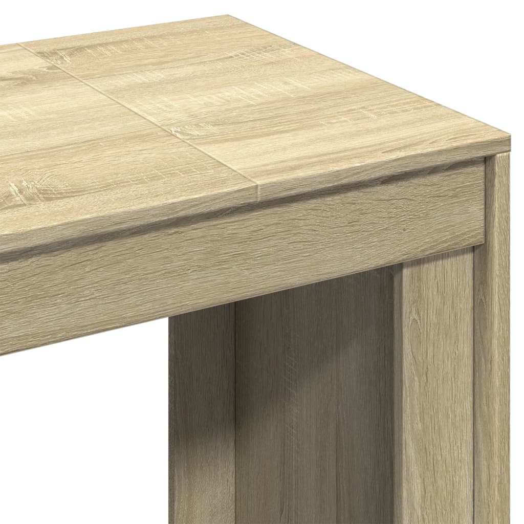 vidaXL Escritorio madera de ingeniería roble Sonoma 123,5x73,5x75 cm