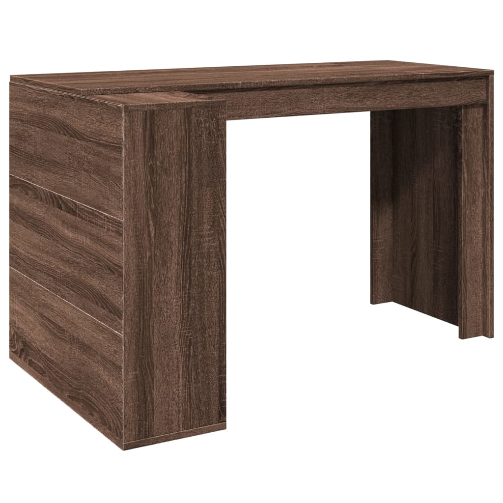 vidaXL Escritorio madera de ingeniería marrón roble 123,5x73,5x75 cm