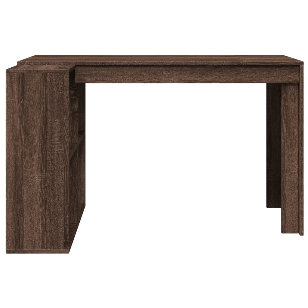 vidaXL Escritorio madera de ingeniería marrón roble 123,5x73,5x75 cm