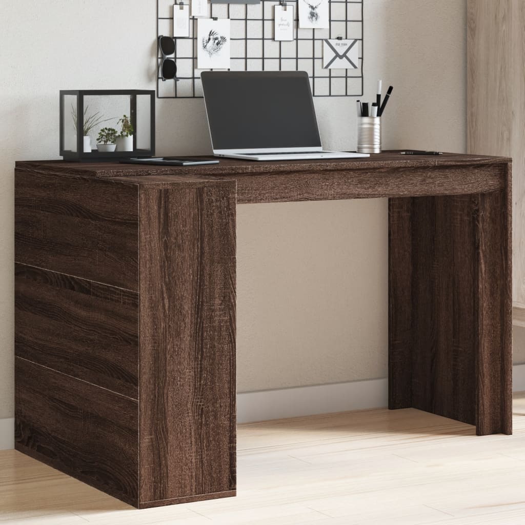 vidaXL Escritorio madera de ingeniería marrón roble 123,5x73,5x75 cm