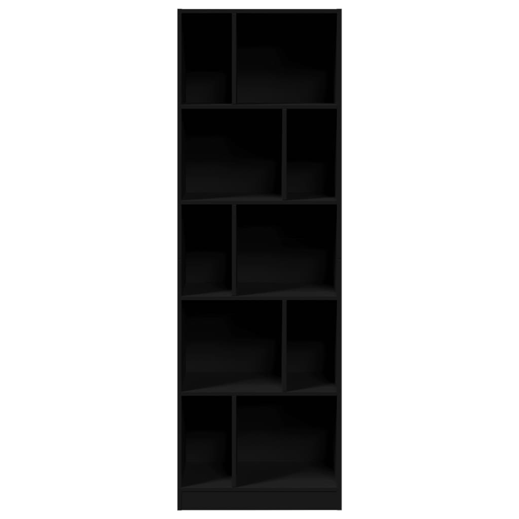 vidaXL Estantería madera de ingeniería negro 57x28,5x174 cm