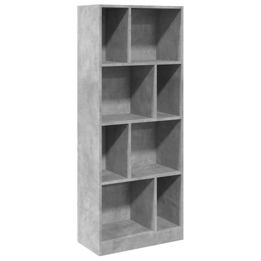 vidaXL Estantería madera de ingeniería gris hormigón 57x28,5x141 cm