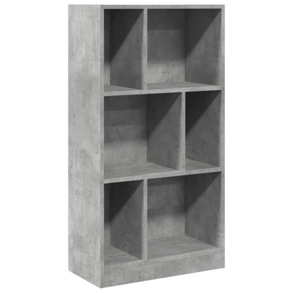 vidaXL Estantería madera de ingeniería gris hormigón 57x28,5x107,5 cm