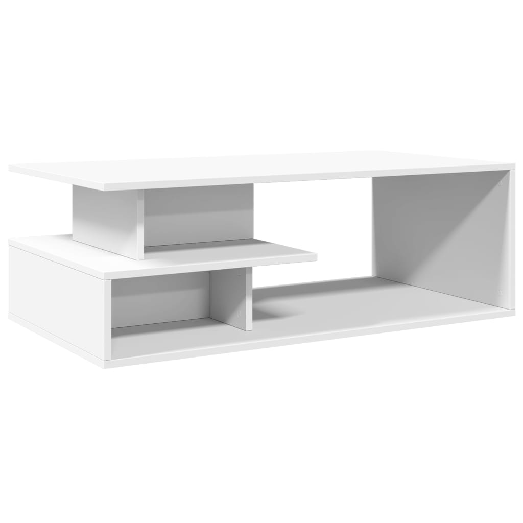 vidaXL Mesa de centro madera de ingeniería blanco 102x55x35 cm