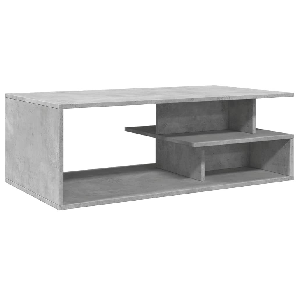 vidaXL Mesa de centro madera de ingeniería gris hormigón 102x55x35 cm