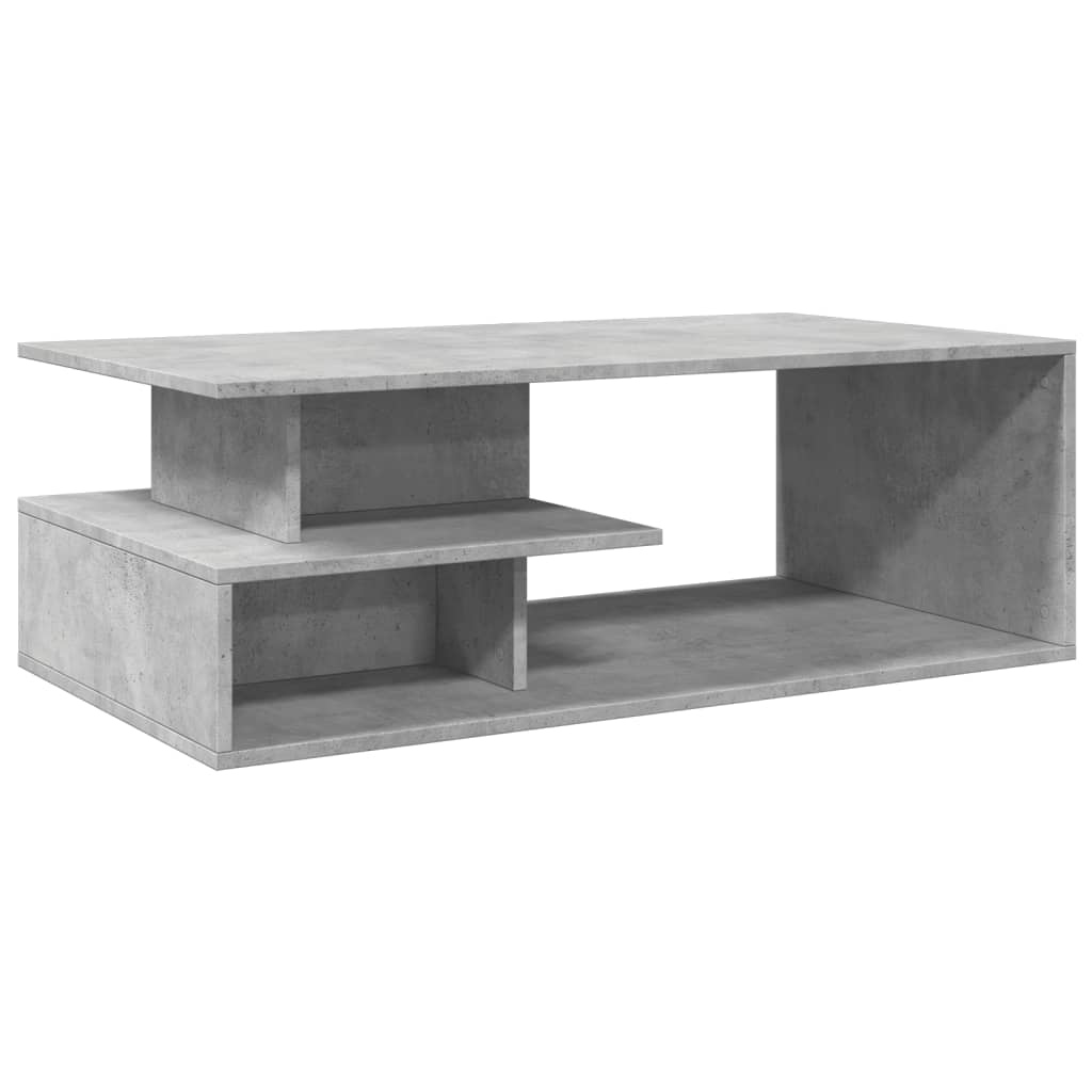 vidaXL Mesa de centro madera de ingeniería gris hormigón 102x55x35 cm