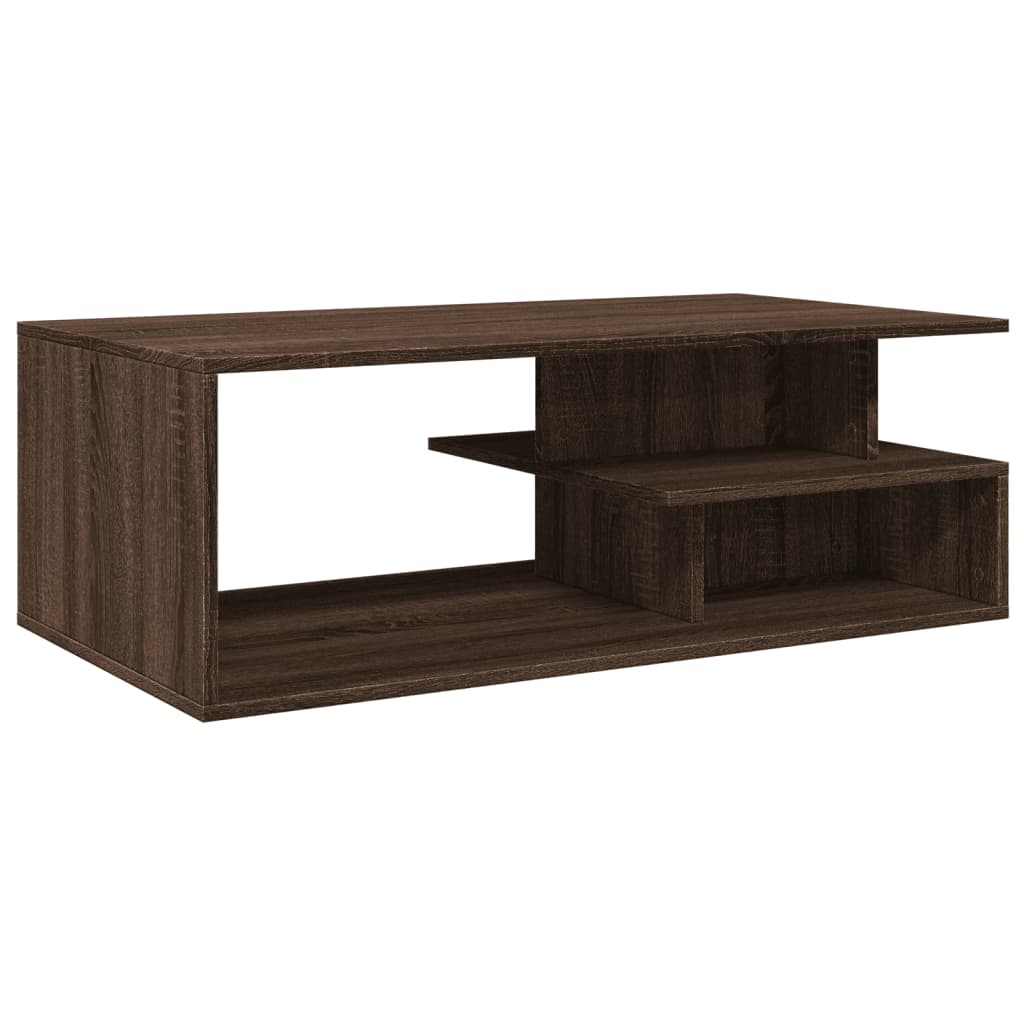 vidaXL Mesa de centro madera ingeniería marrón roble 102x55x35 cm