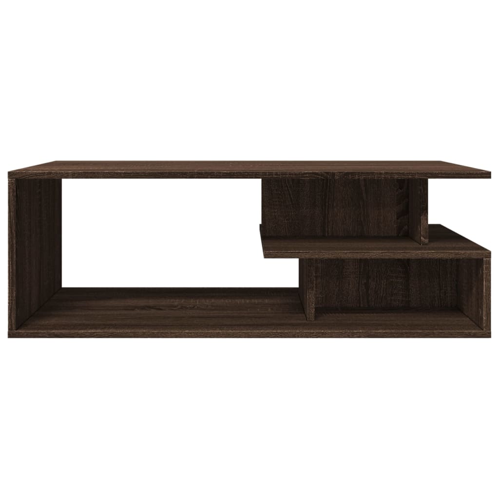 vidaXL Mesa de centro madera ingeniería marrón roble 102x55x35 cm