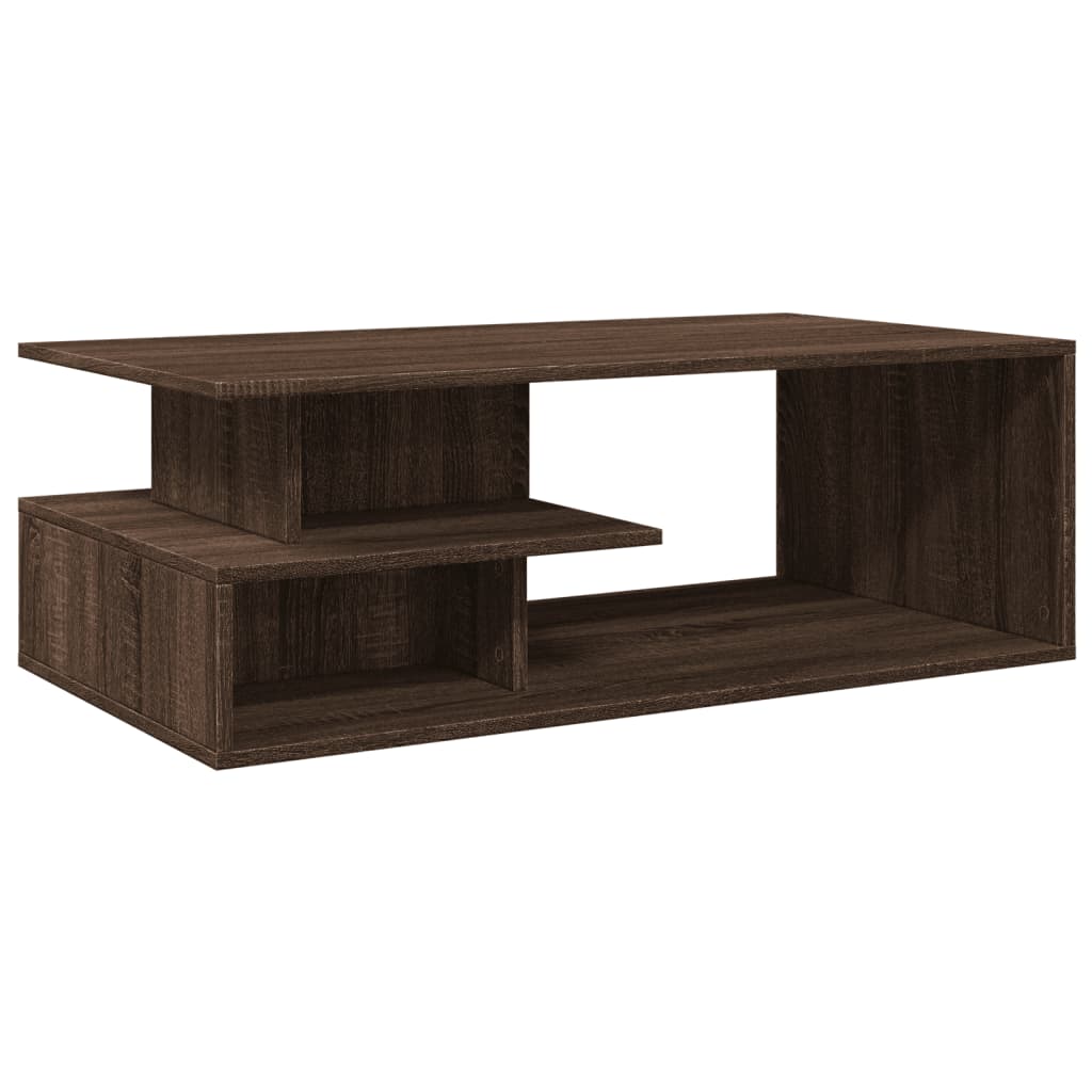 vidaXL Mesa de centro madera ingeniería marrón roble 102x55x35 cm