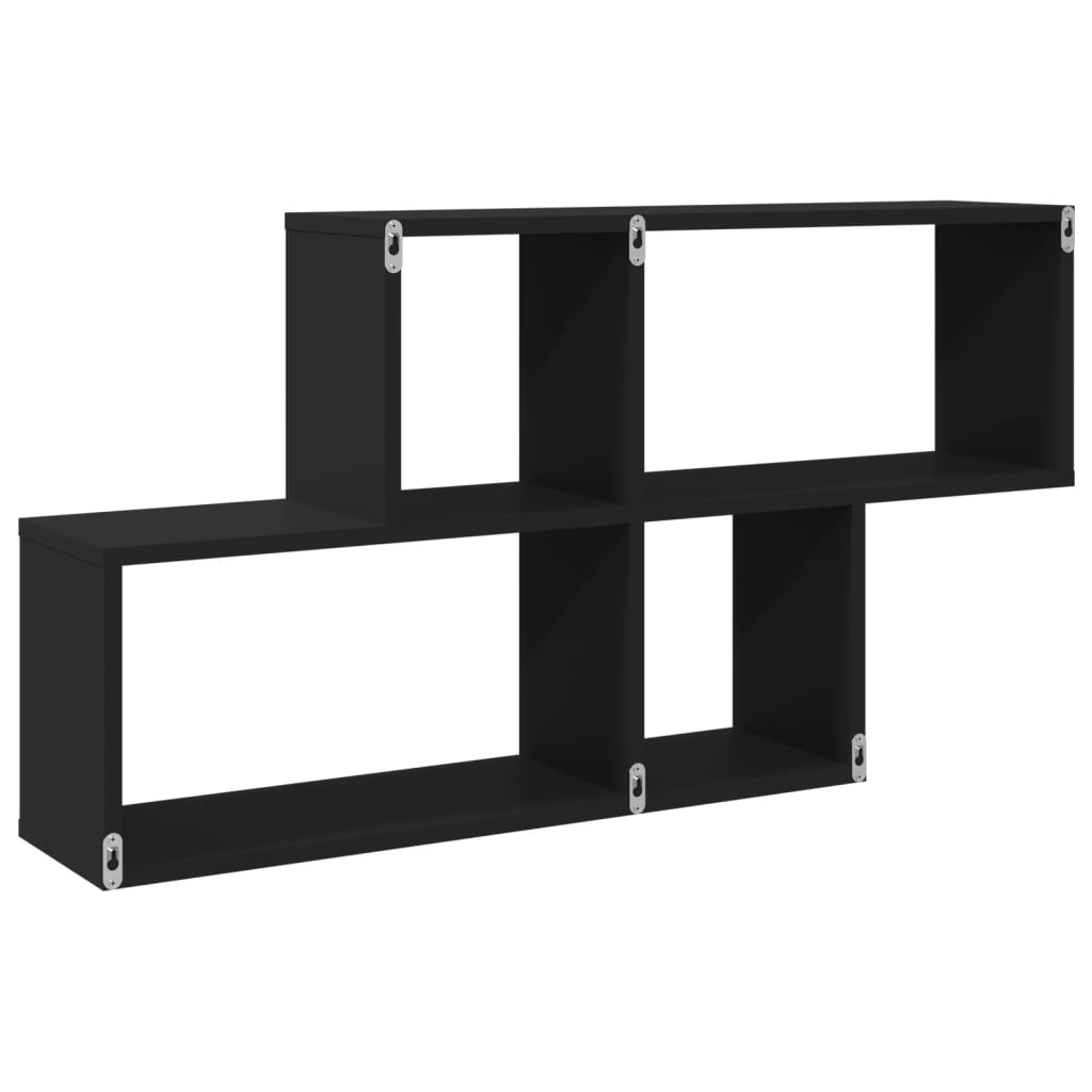 vidaXL Estantería de pared madera ingeniería negro 100x20x53 cm