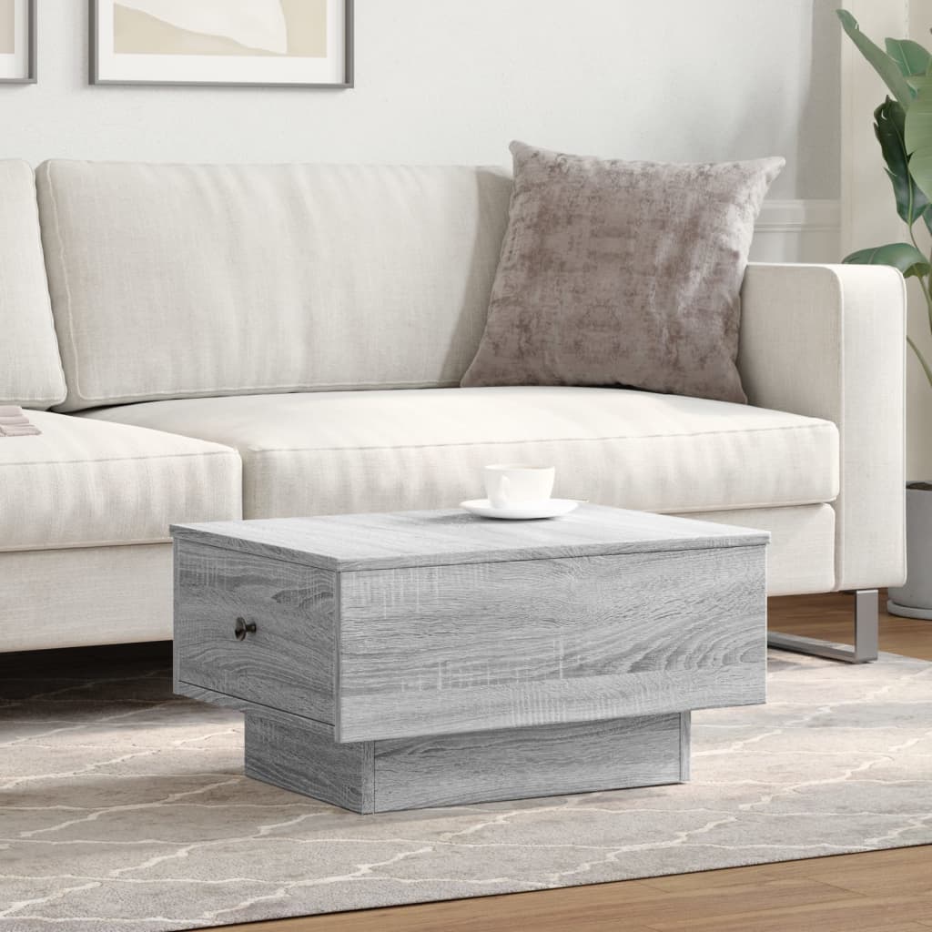 vidaXL Mesa de centro madera contrachapada gris Sonoma 60x45x31 cm