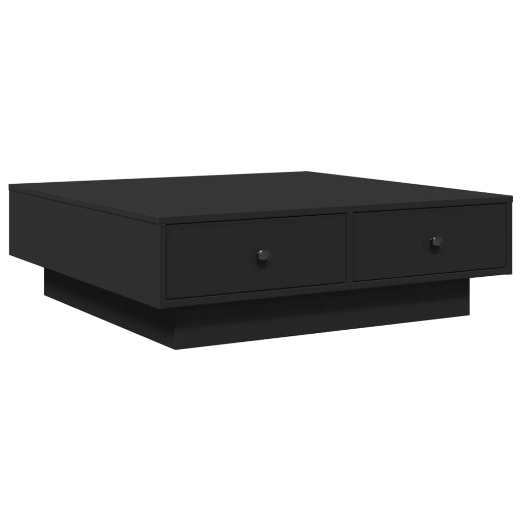 vidaXL Mesa de centro madera contrachapada negro 90x90x28 cm