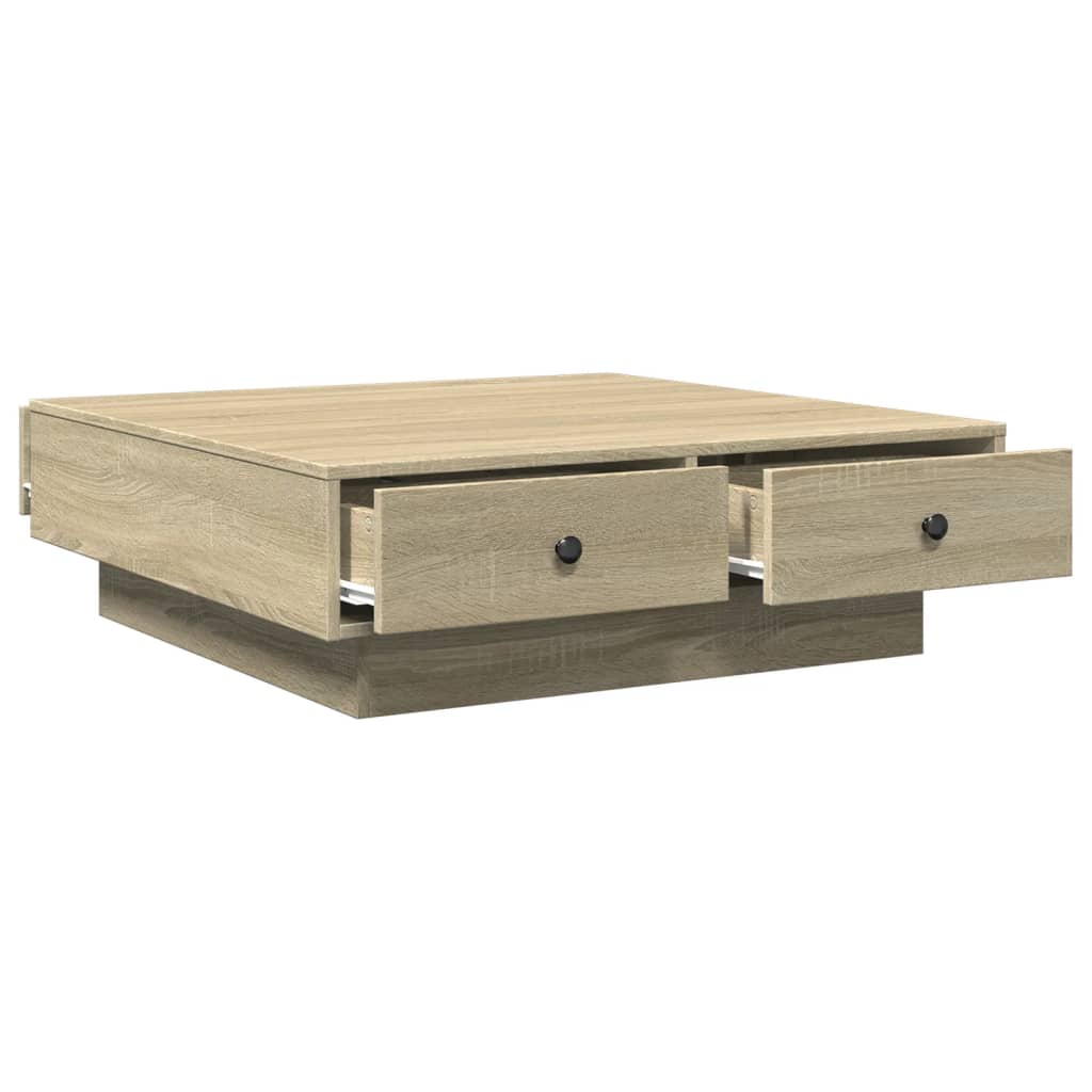 vidaXL Mesa de centro madera de ingeniería roble Sonoma 90x90x28 cm