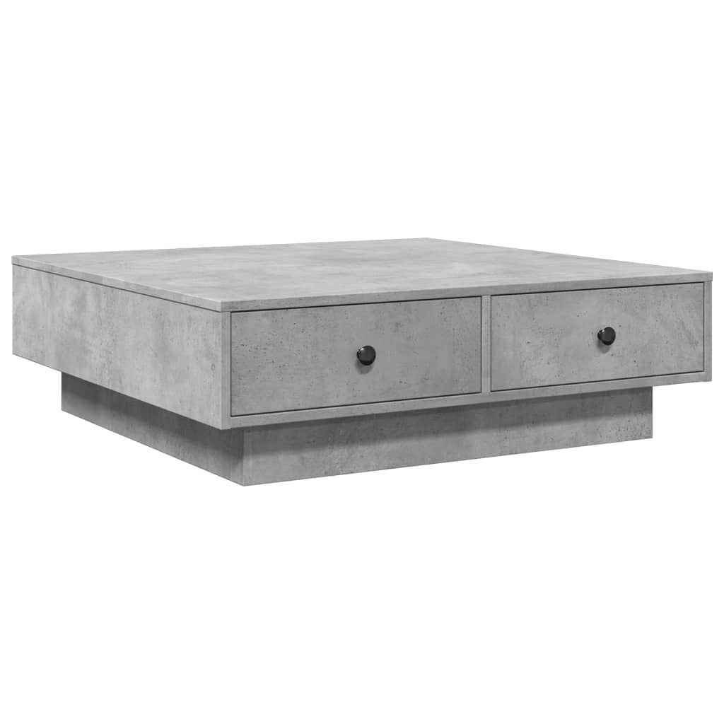 vidaXL Mesa de centro madera de ingeniería gris hormigón 90x90x28 cm