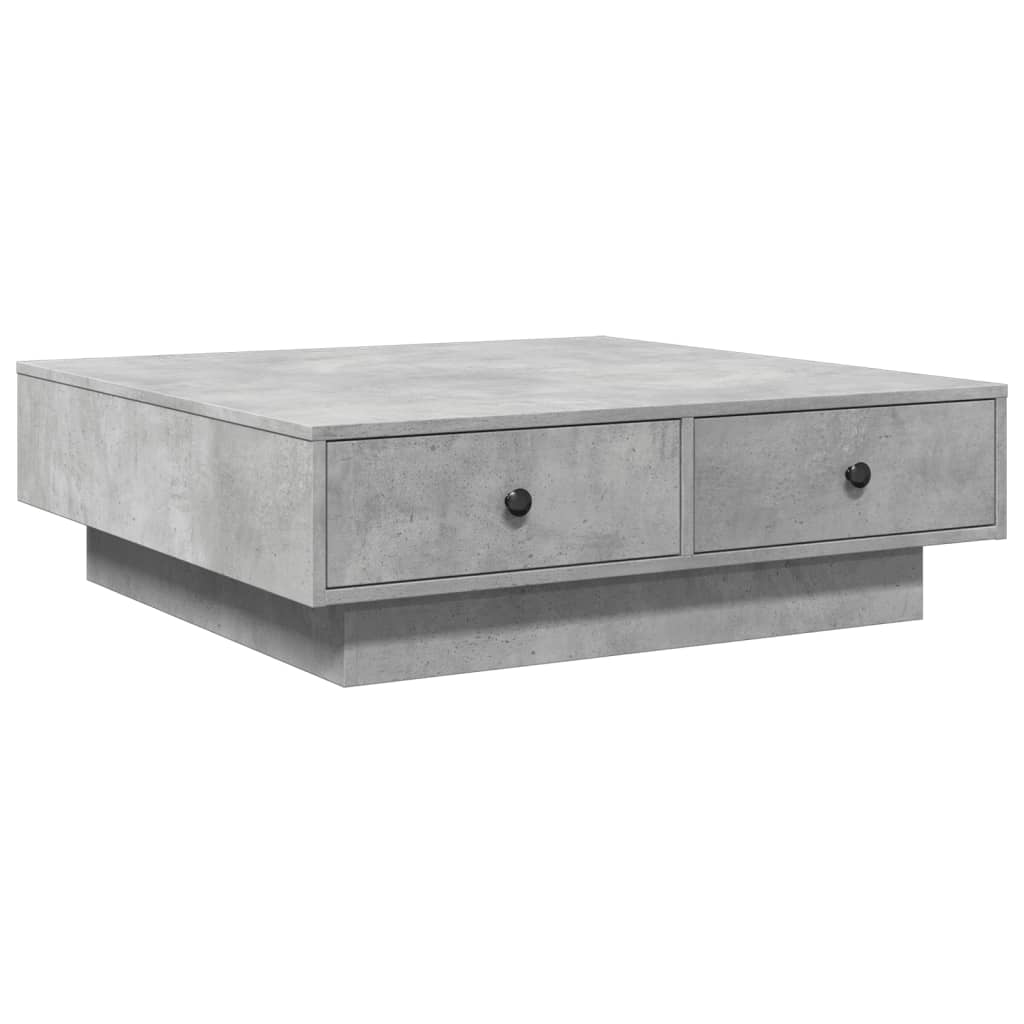 vidaXL Mesa de centro madera de ingeniería gris hormigón 90x90x28 cm