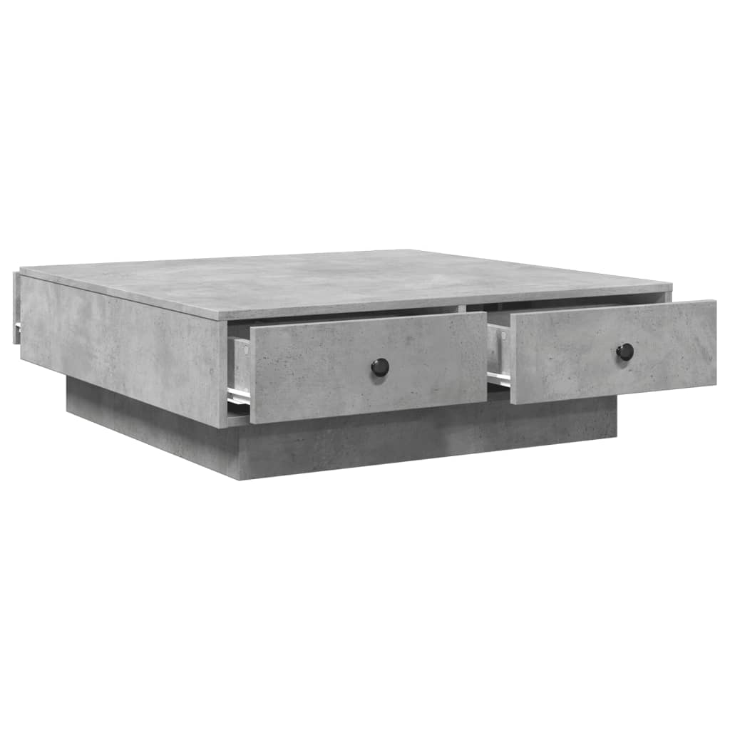 vidaXL Mesa de centro madera de ingeniería gris hormigón 90x90x28 cm