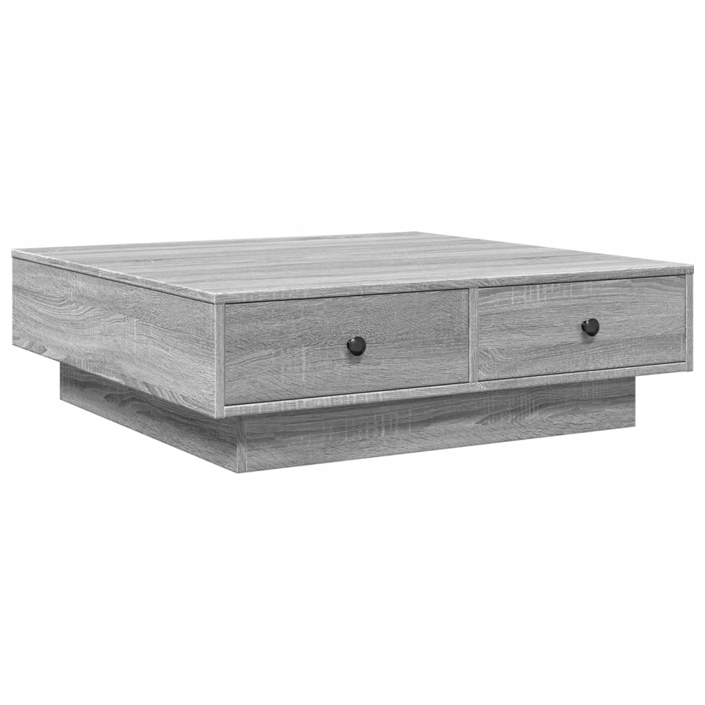 vidaXL Mesa de centro madera de ingeniería gris Sonoma 90x90x28 cm